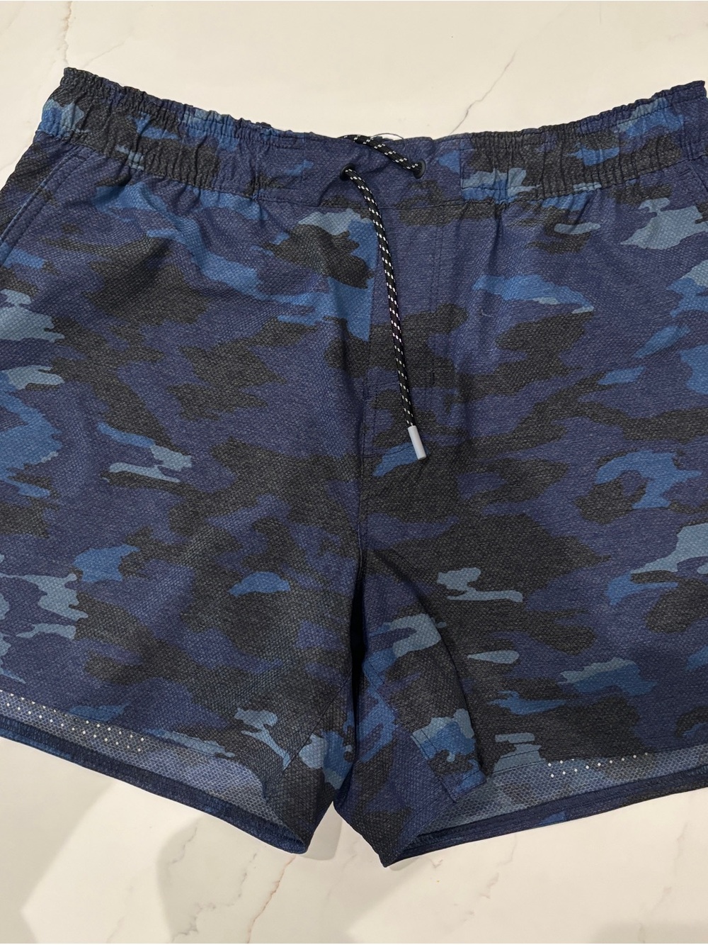 Men's Blue Camo Athletic Shorts - Comfortable Performance